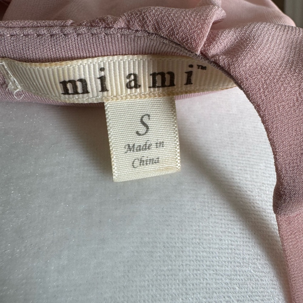 Francesca’s Miami‎ Chiffon Dusty Rose Dress Size Small - Picture 7 of 8